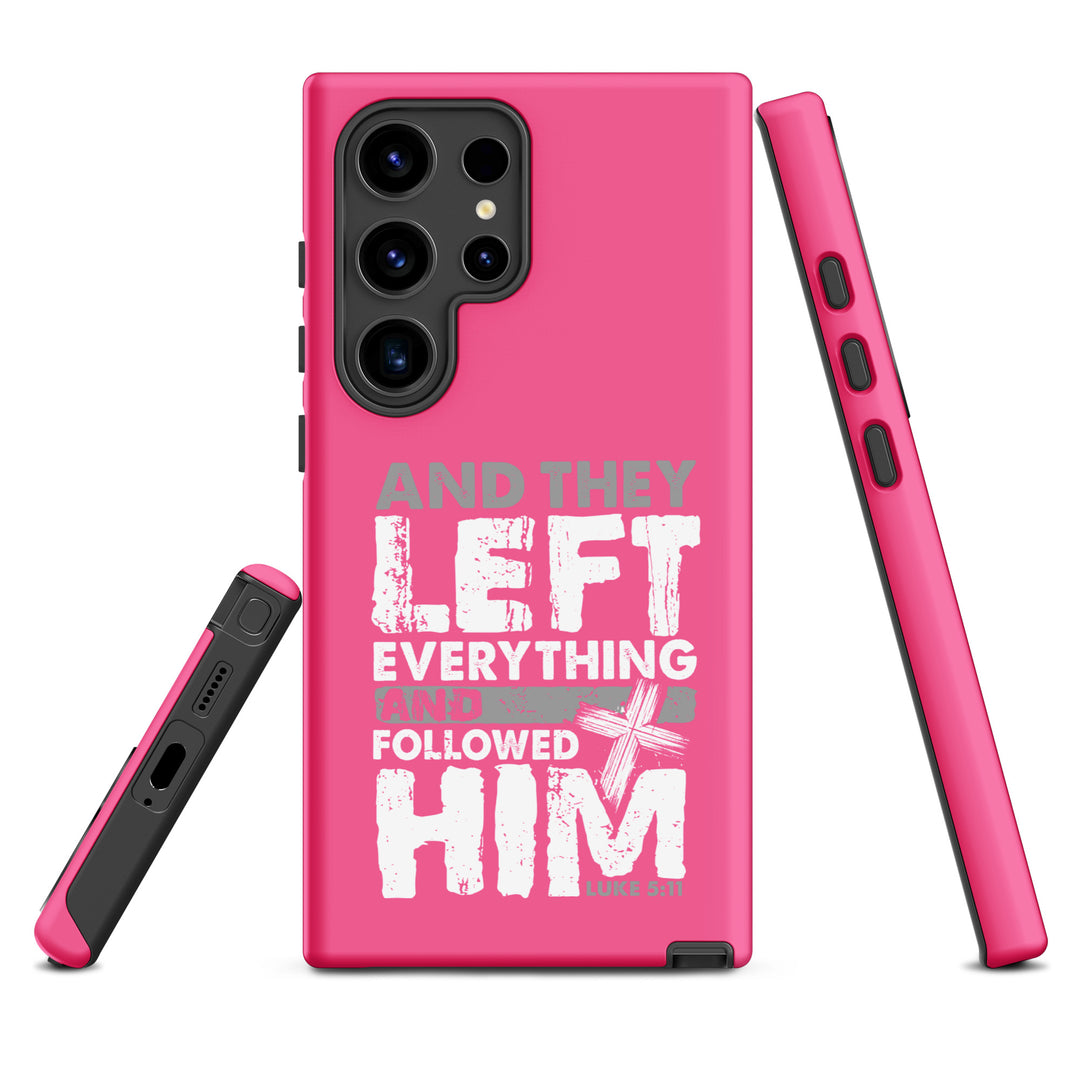 Christian Phone Case Left Everything Cross Pink for Samsung® Samsung® Phone Cases   