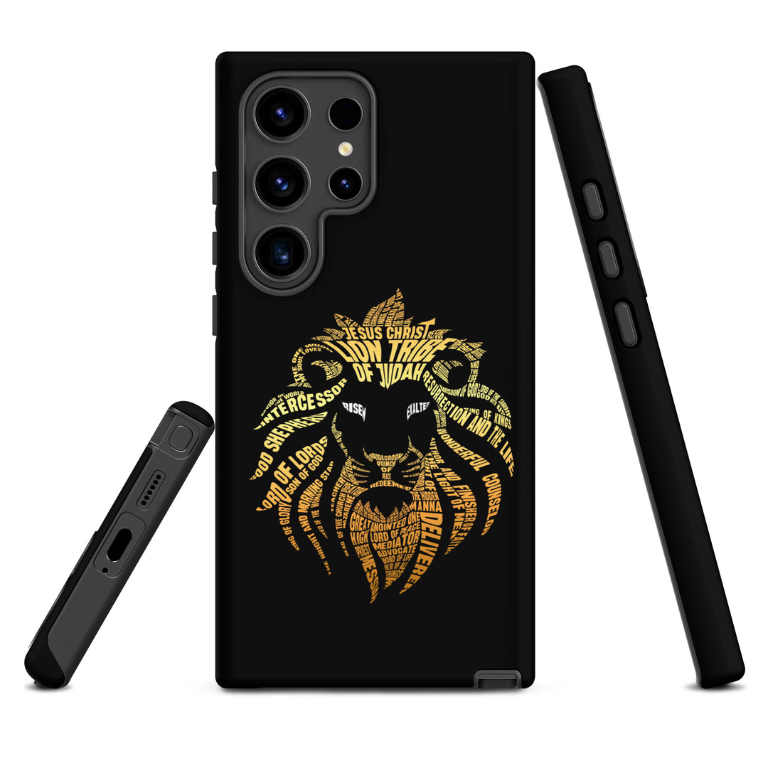 Christian Phone Case Lion Word Cloud Black for Samsung® Samsung® Phone Cases   