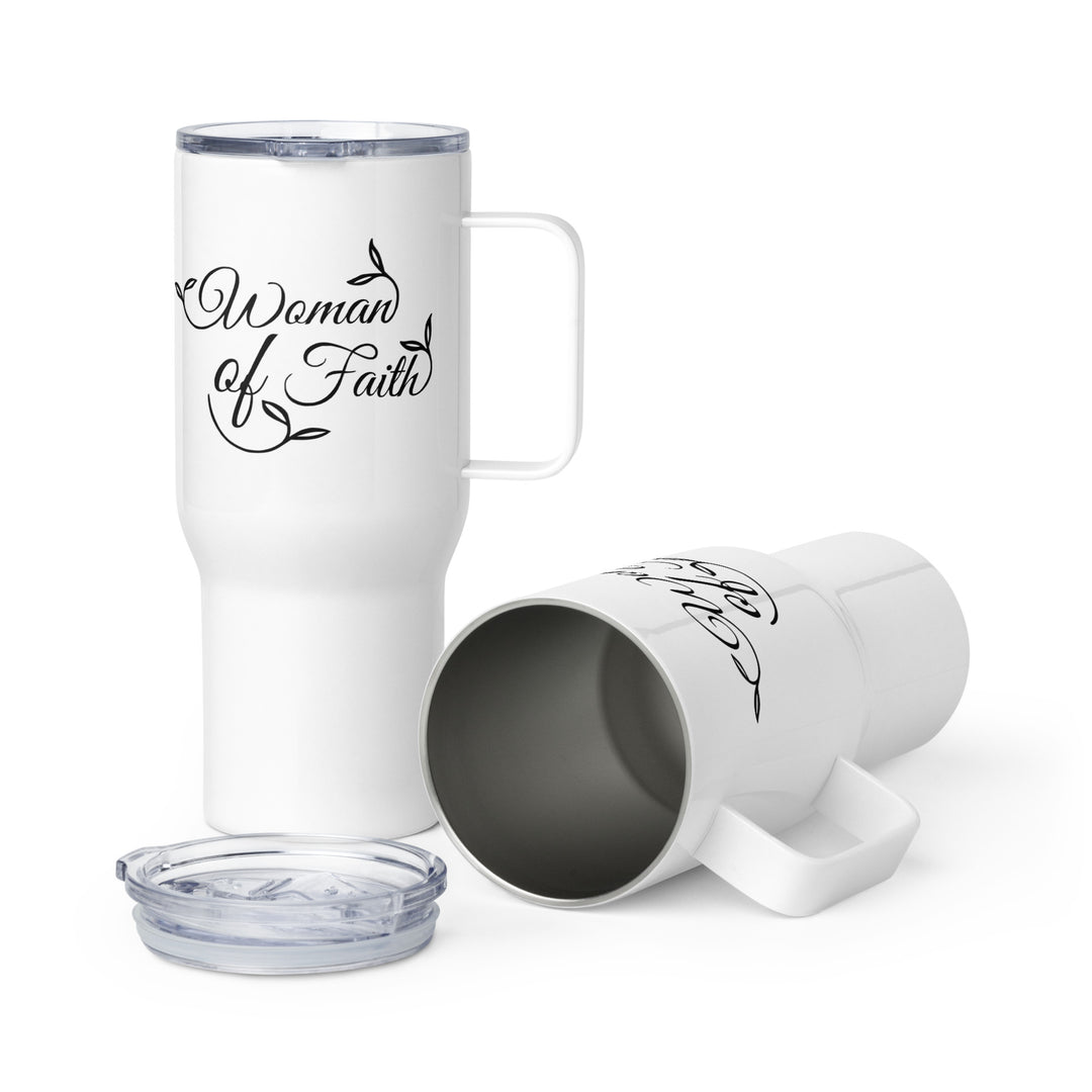 Woman of Faith 25 oz Travel Mug with Handle Travel Mug Default Title  