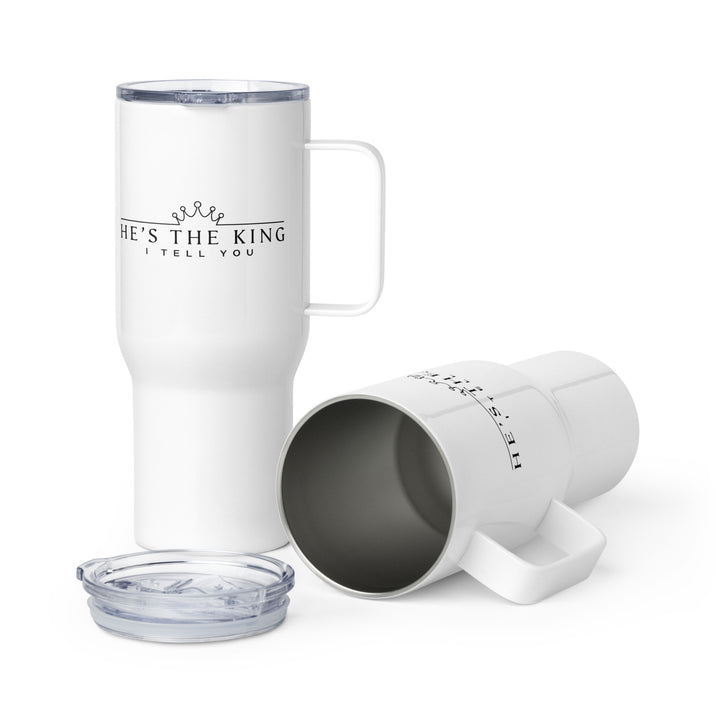 He's The King 25 oz Travel Mug with Handle Travel Mug Default Title  