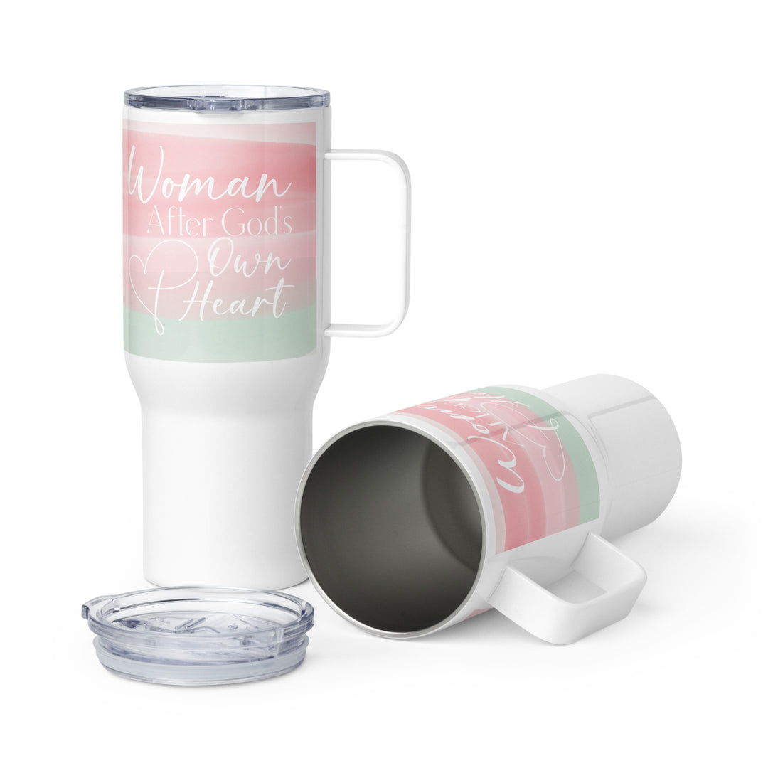 Woman After God's Own Heart Pastel 25 oz Travel Mug with Handle Travel Mug Default Title  