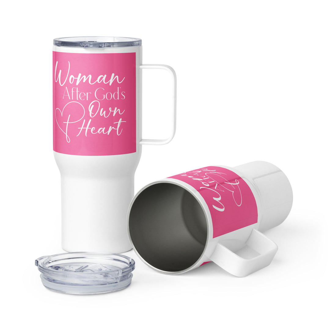 Woman After God's Own Heart Pink 25 oz Travel Mug with Handle Travel Mug Default Title  