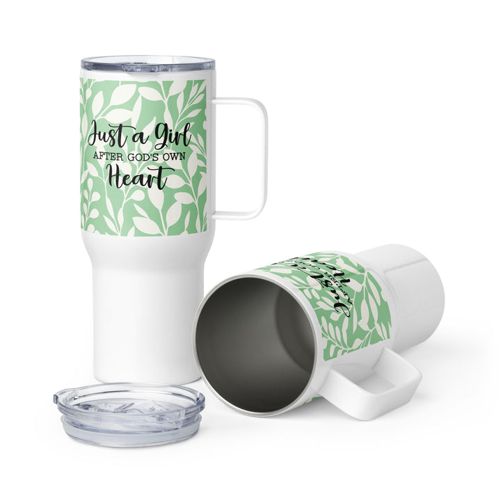 Christian Coffee Mug Travel Cup Girl After God's Own Heart Green 25 oz Travel Mug Default Title  