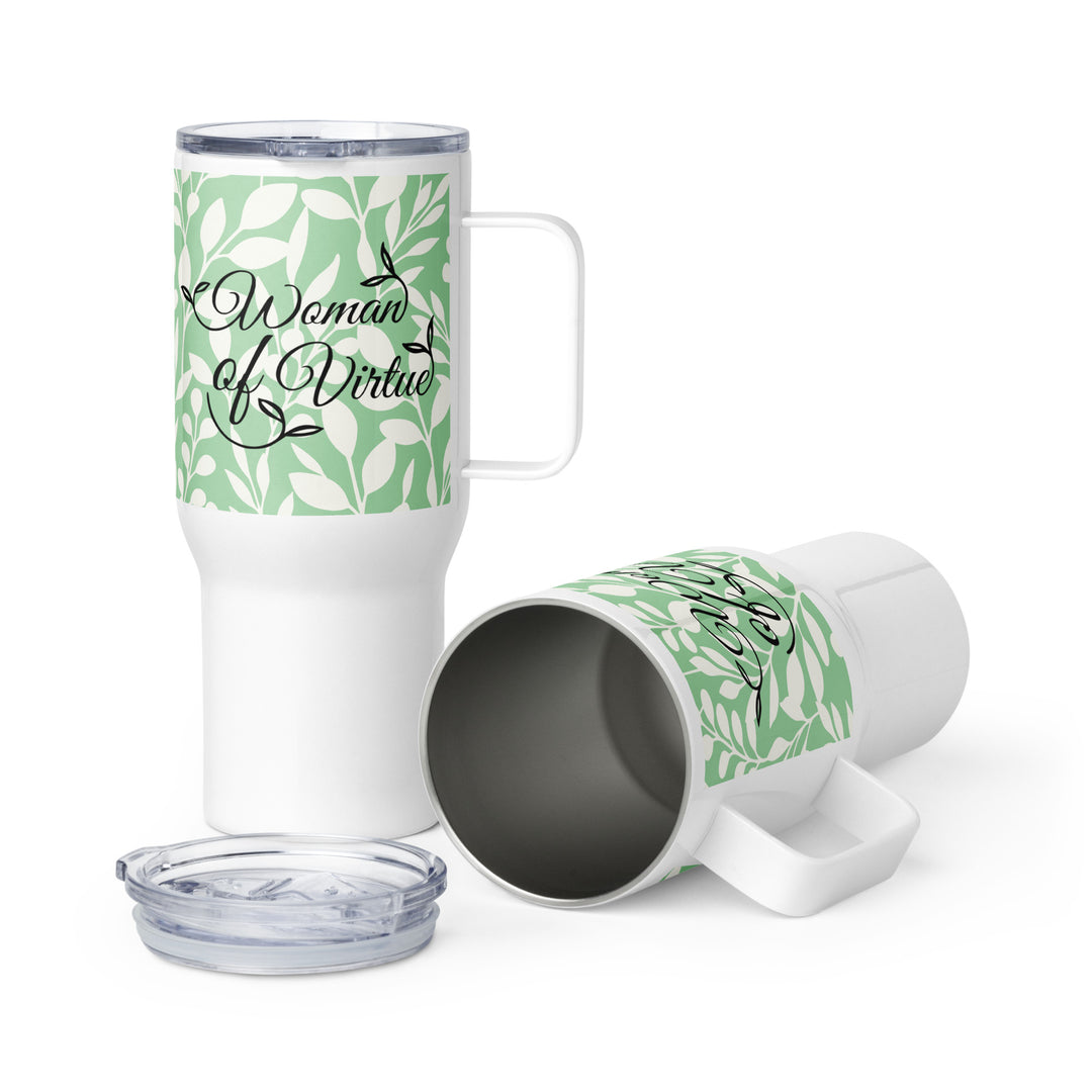 Woman of Virtue Green 25 oz Travel Mug with Handle Travel Mug Default Title  