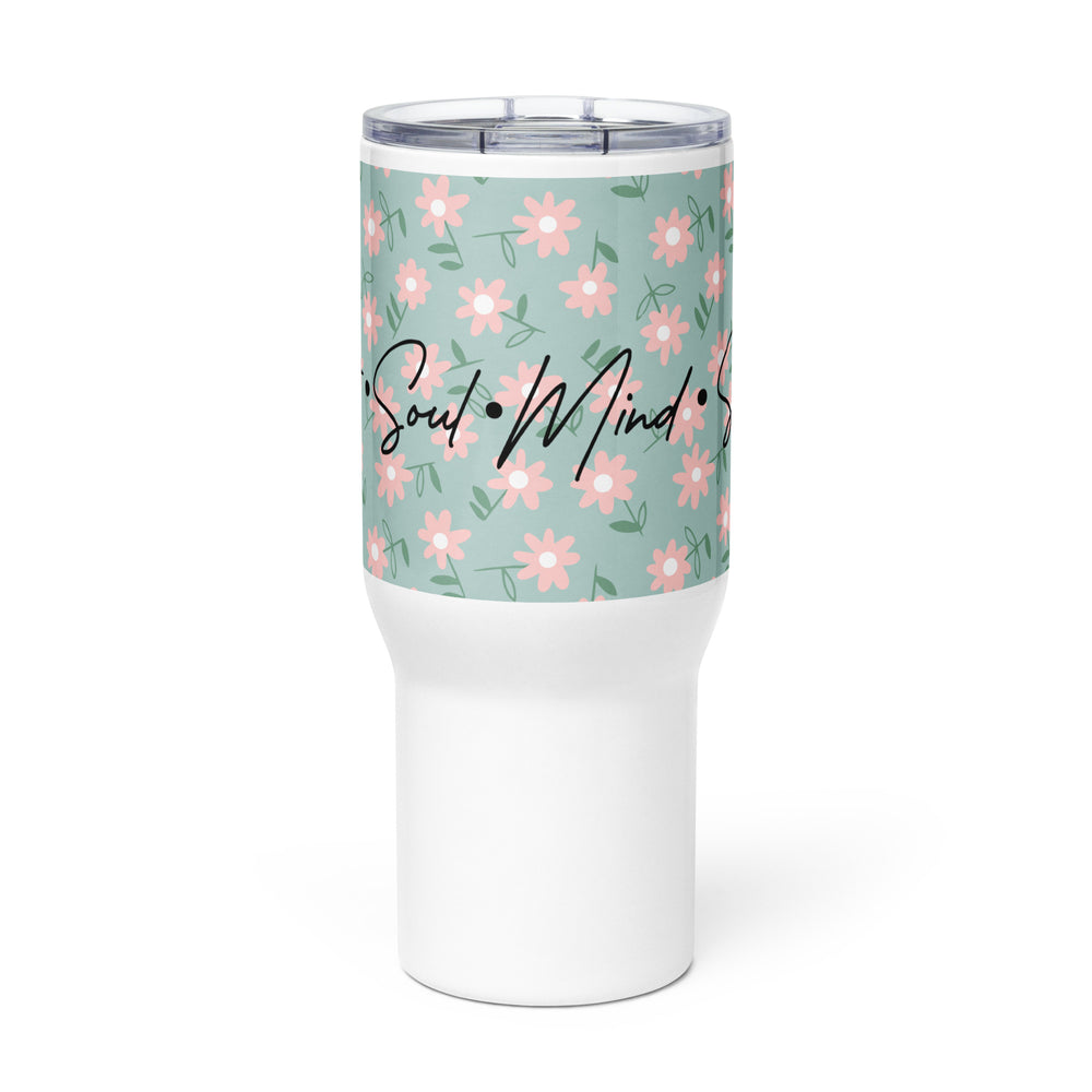 Heart Soul Mind Strength Daisy 25 oz Travel Mug with Handle Travel Mug   