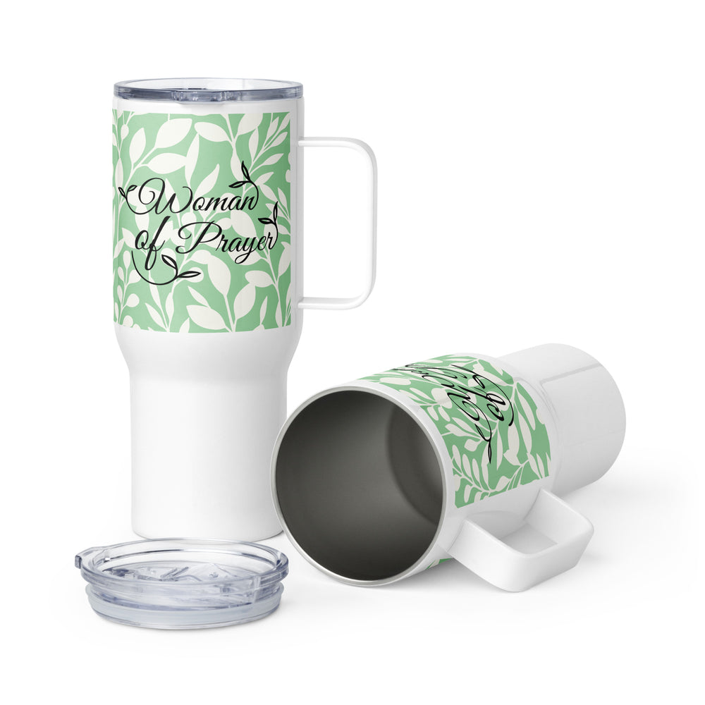 Woman of Prayer Green 25 oz Travel Mug with Handle Travel Mug   