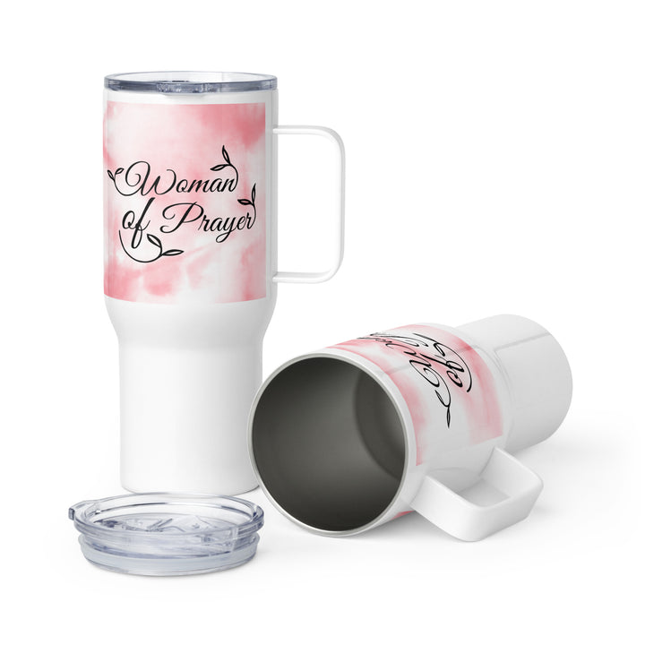 Woman of Prayer Pink Cloud 25 oz Travel Mug with Handle Travel Mug   