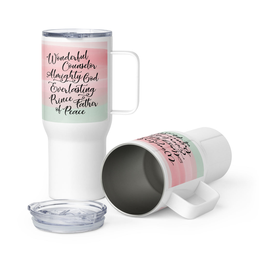 Wonderful Counselor Pink 25 oz Travel Mug with Handle Travel Mug   