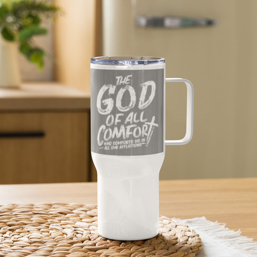 Christian Coffee Mug Travel Cup God of All Comfort Grey 25 oz Travel Mug Default Title  