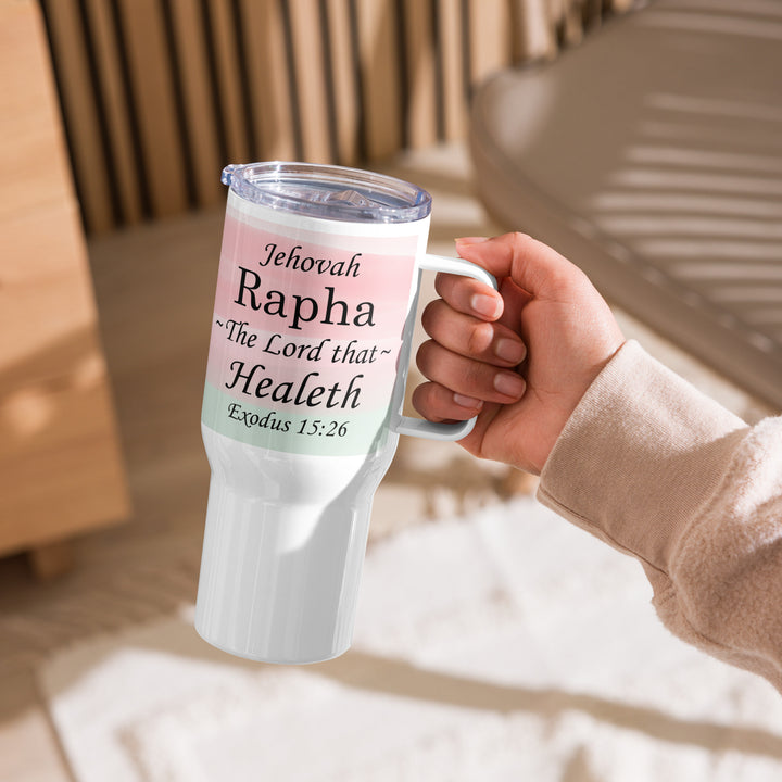 Jehovah Rapha 25 oz Travel Mug with Handle Travel Mug   