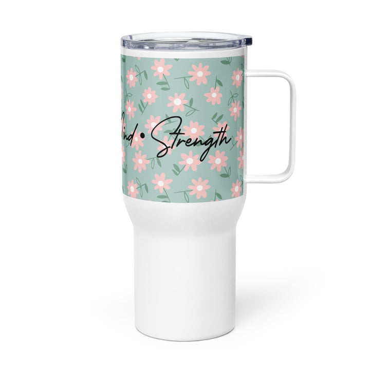 Heart Soul Mind Strength Daisy 25 oz Travel Mug with Handle Travel Mug   