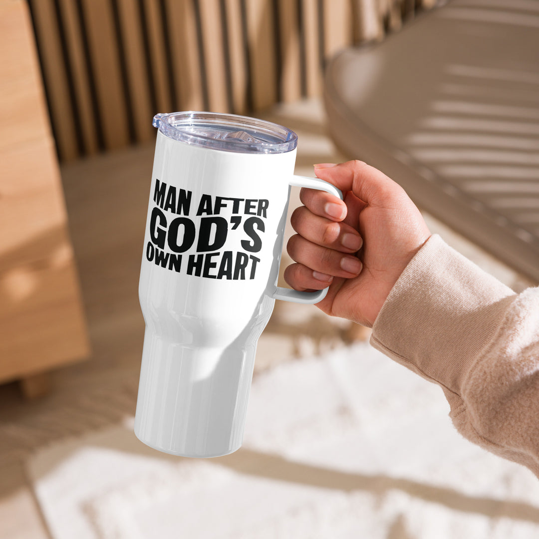 Man After God's Own Heart 25 oz Travel Mug with Handle Travel Mug   