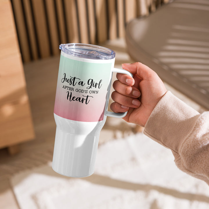 Christian Coffee Mug Travel Cup Girl After God's Own Heart 25 oz Travel Mug   