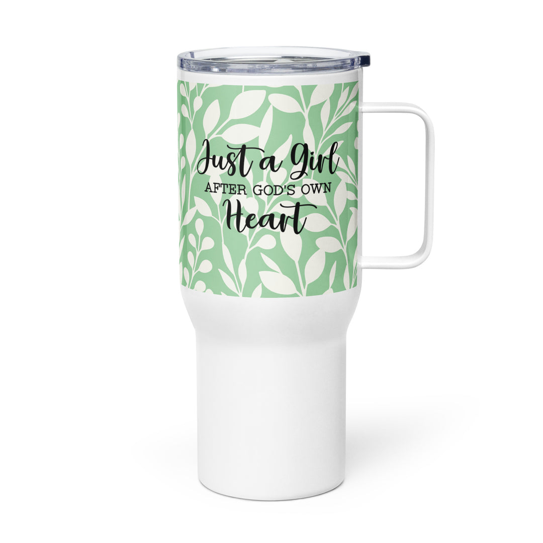 Christian Coffee Mug Travel Cup Girl After God's Own Heart Green 25 oz Travel Mug   