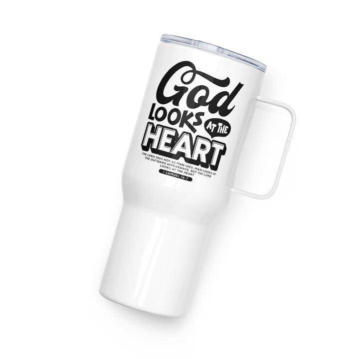 Christian Coffee Mug Travel Cup God Looks At The Heart 25 oz Travel Mug   