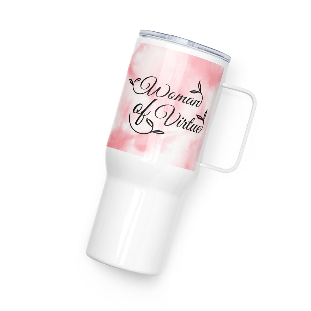 Woman of Virtue Pink Cloud 25 oz Travel Mug with Handle Travel Mug   