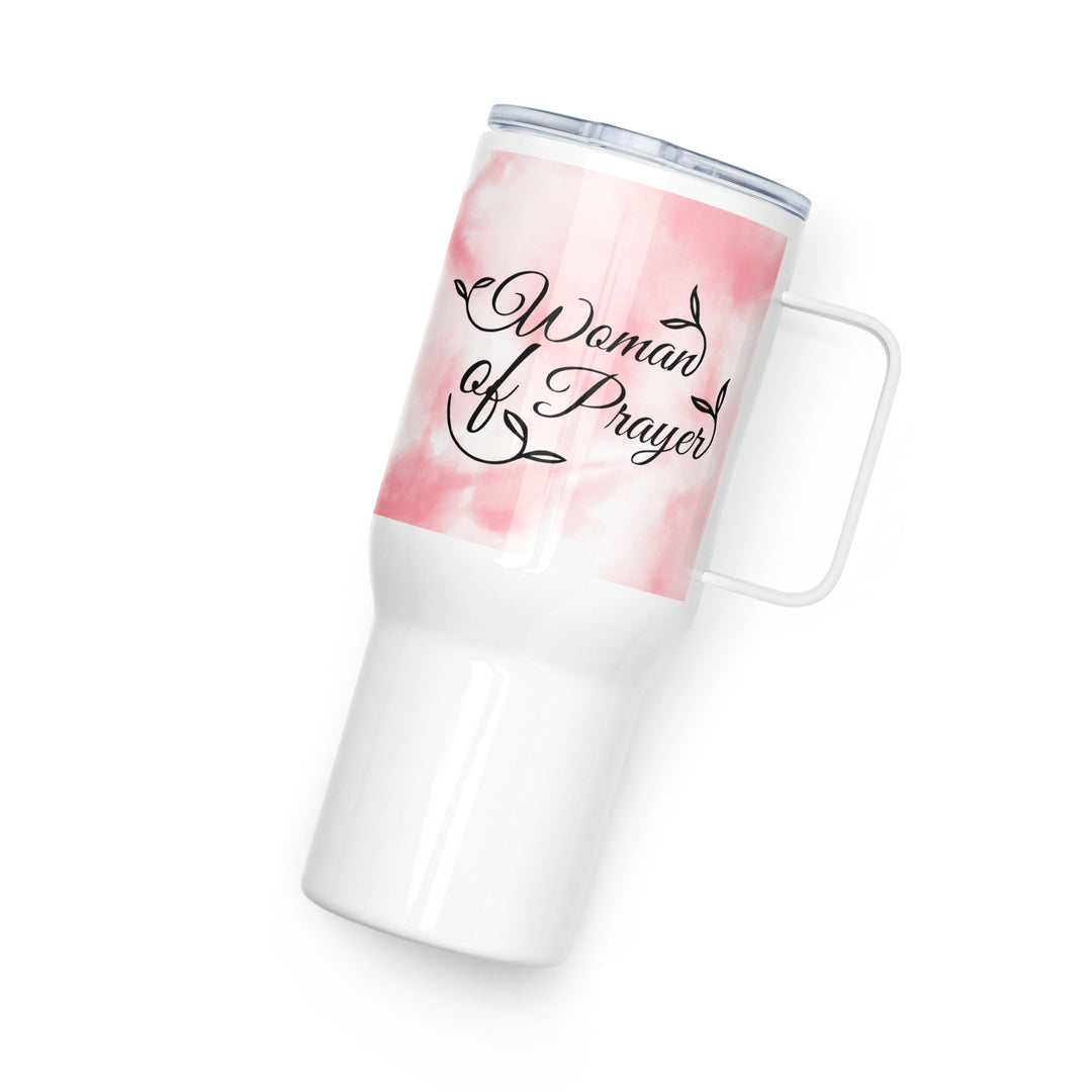 Woman of Prayer Pink Cloud 25 oz Travel Mug with Handle Travel Mug   