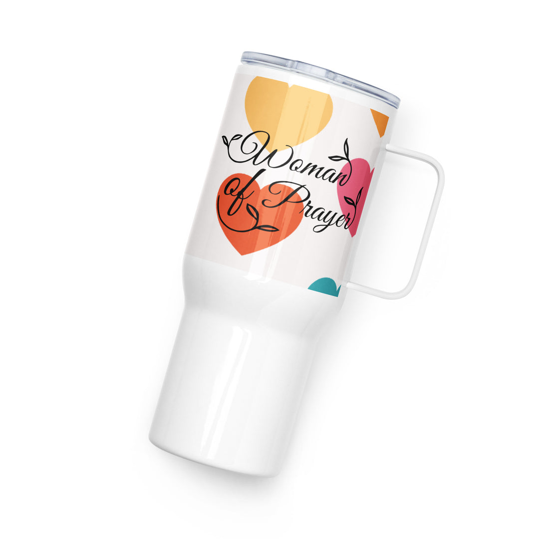 Woman of Prayer Heart 25 oz Travel Mug with Handle Travel Mug   