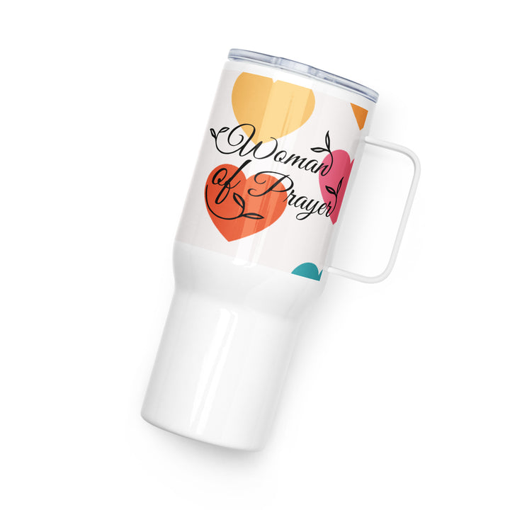 Woman of Prayer Heart 25 oz Travel Mug with Handle Travel Mug   