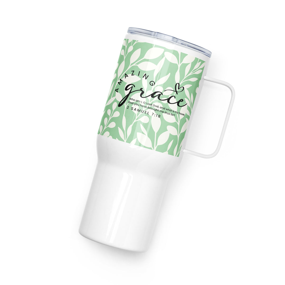 Amazing Grace Green 25 oz Travel Mug with Handle Travel Mug   