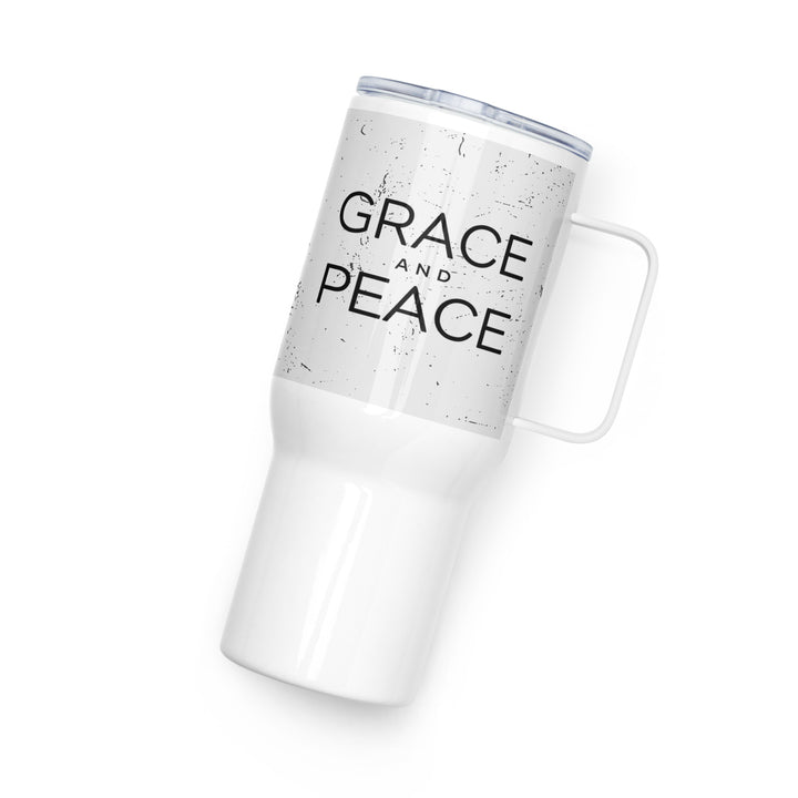 Grace and Peace Gray 25 oz Travel Mug with Handle Travel Mug   