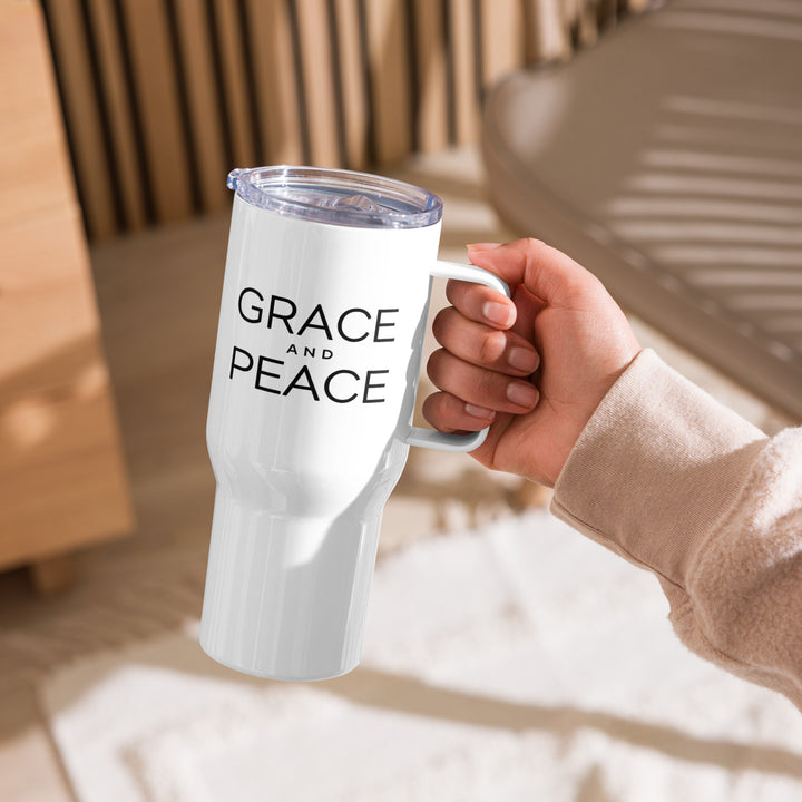 Grace and Peace 25 oz Travel Mug with Handle Travel Mug   