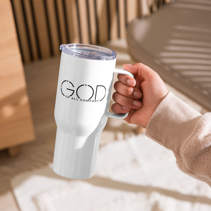 Christian Coffee Mug Travel Cup God of All Comfort 25 oz Travel Mug   