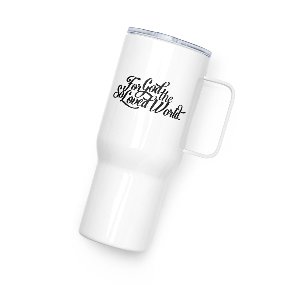 Christian Coffee Mug Travel Cup God So Loved 25 oz Travel Mug   