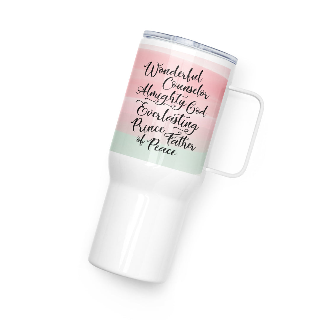 Wonderful Counselor Pink 25 oz Travel Mug with Handle Travel Mug   