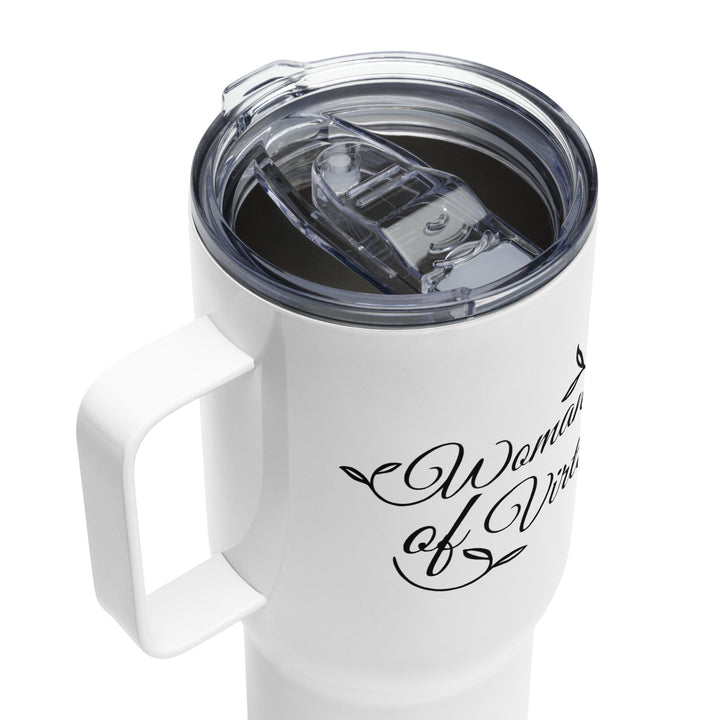 Woman of Virtue 25 oz Travel Mug with Handle Travel Mug   