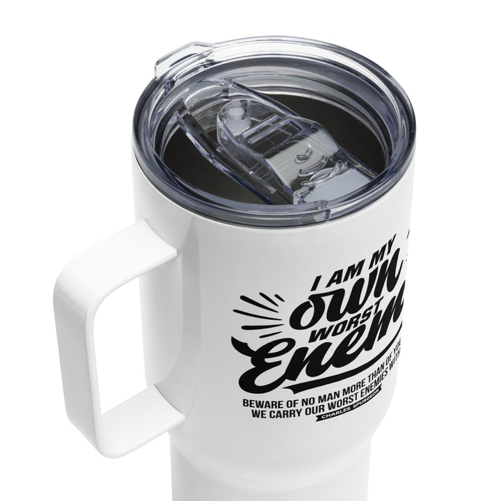 Worst Enemy 25 oz Travel Mug with Handle Travel Mug   