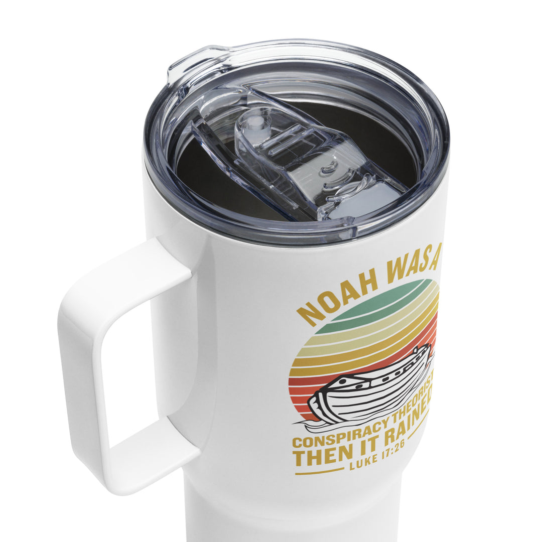 Noah Conspiracy Theorist 25 oz Travel Mug with Handle Travel Mug   