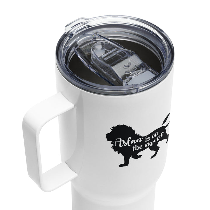 Aslan Is On The Move 25 oz Travel Mug with Handle Travel Mug   