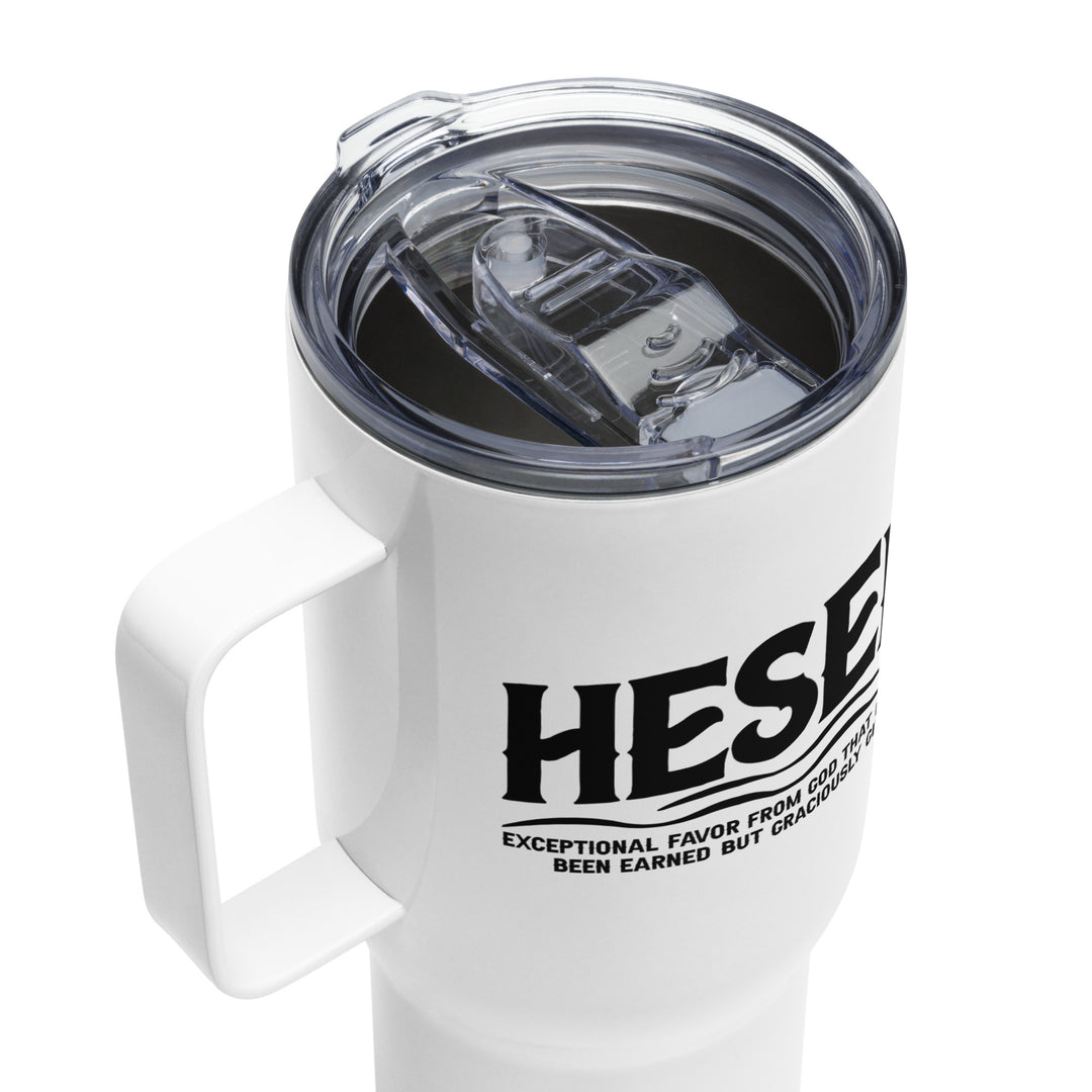 Hesed Exceptional Favor 25 oz Travel Mug with Handle Travel Mug   