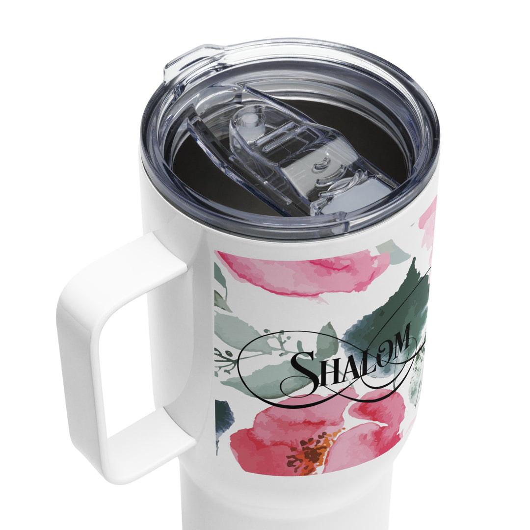 Shalom Rose 25 oz Travel Mug with Handle Travel Mug   