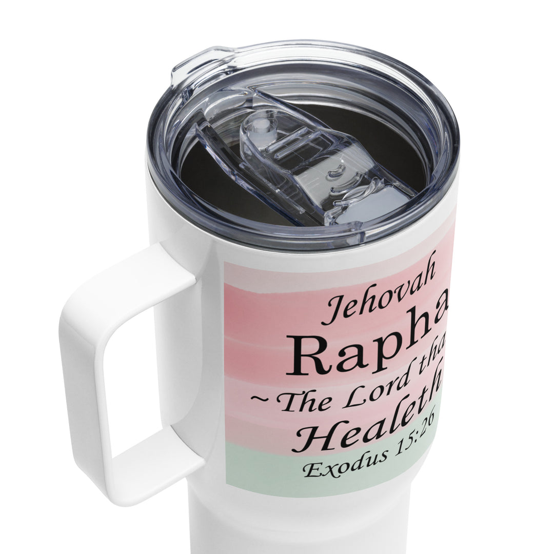 Jehovah Rapha 25 oz Travel Mug with Handle Travel Mug   