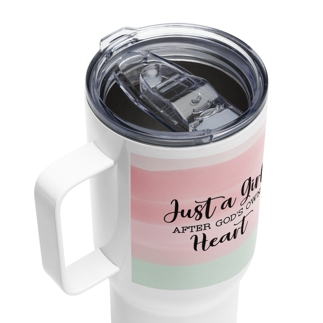 Christian Coffee Mug Travel Cup Girl After God's Own Heart Pastel 25 oz Travel Mug   