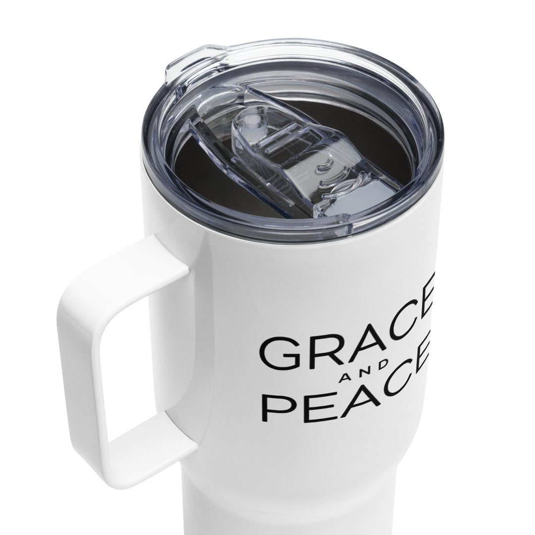 Grace and Peace 25 oz Travel Mug with Handle Travel Mug   