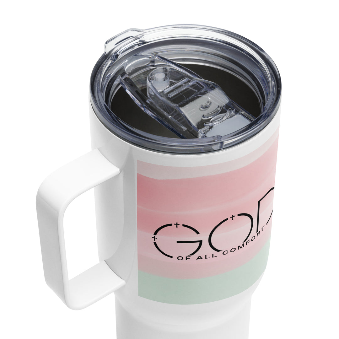 Christian Coffee Mug Travel Cup God of All Comfort 25 oz Travel Mug   