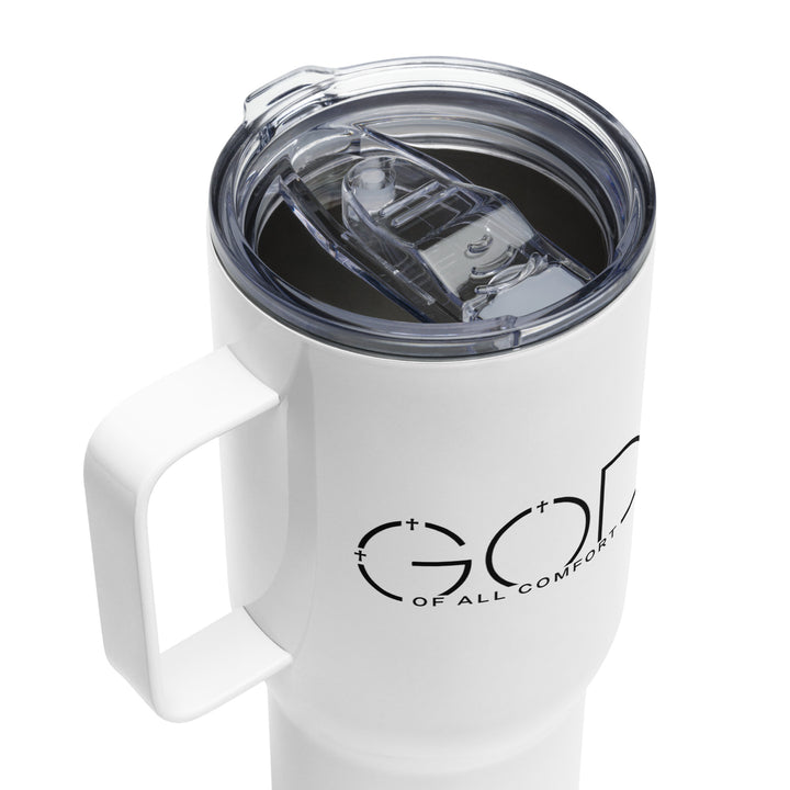 Christian Coffee Mug Travel Cup God of All Comfort 25 oz Travel Mug   