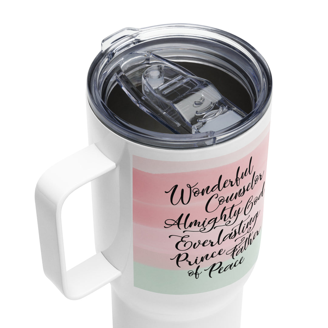 Wonderful Counselor Pink 25 oz Travel Mug with Handle Travel Mug   