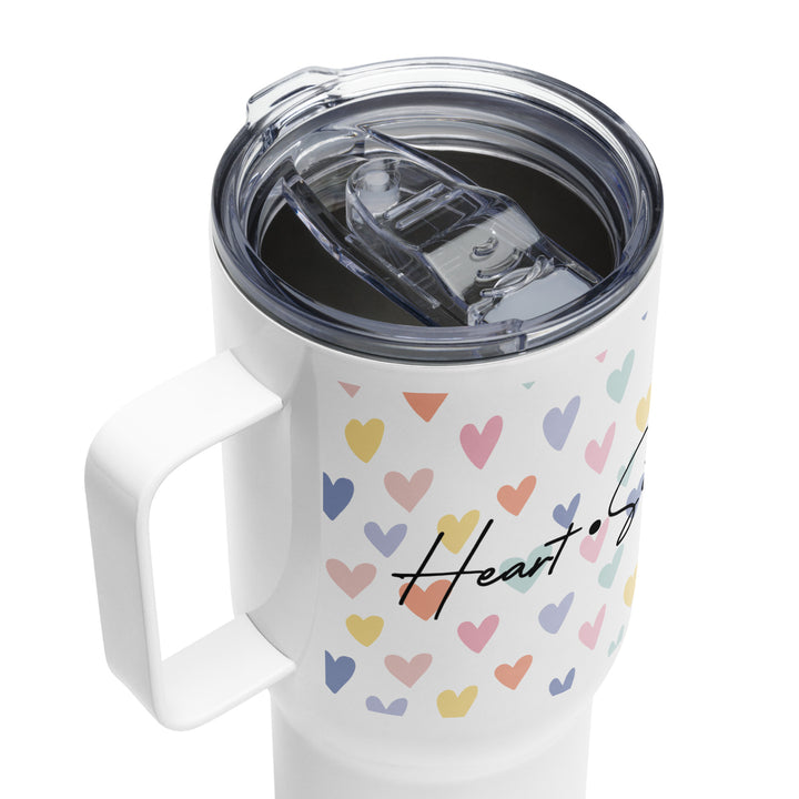 Heart Soul Mind Strength Hearts 25 oz Travel Mug with Handle Travel Mug   