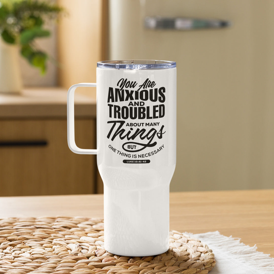 Anxious And Troubled 25 oz Travel Mug with Handle Travel Mug   