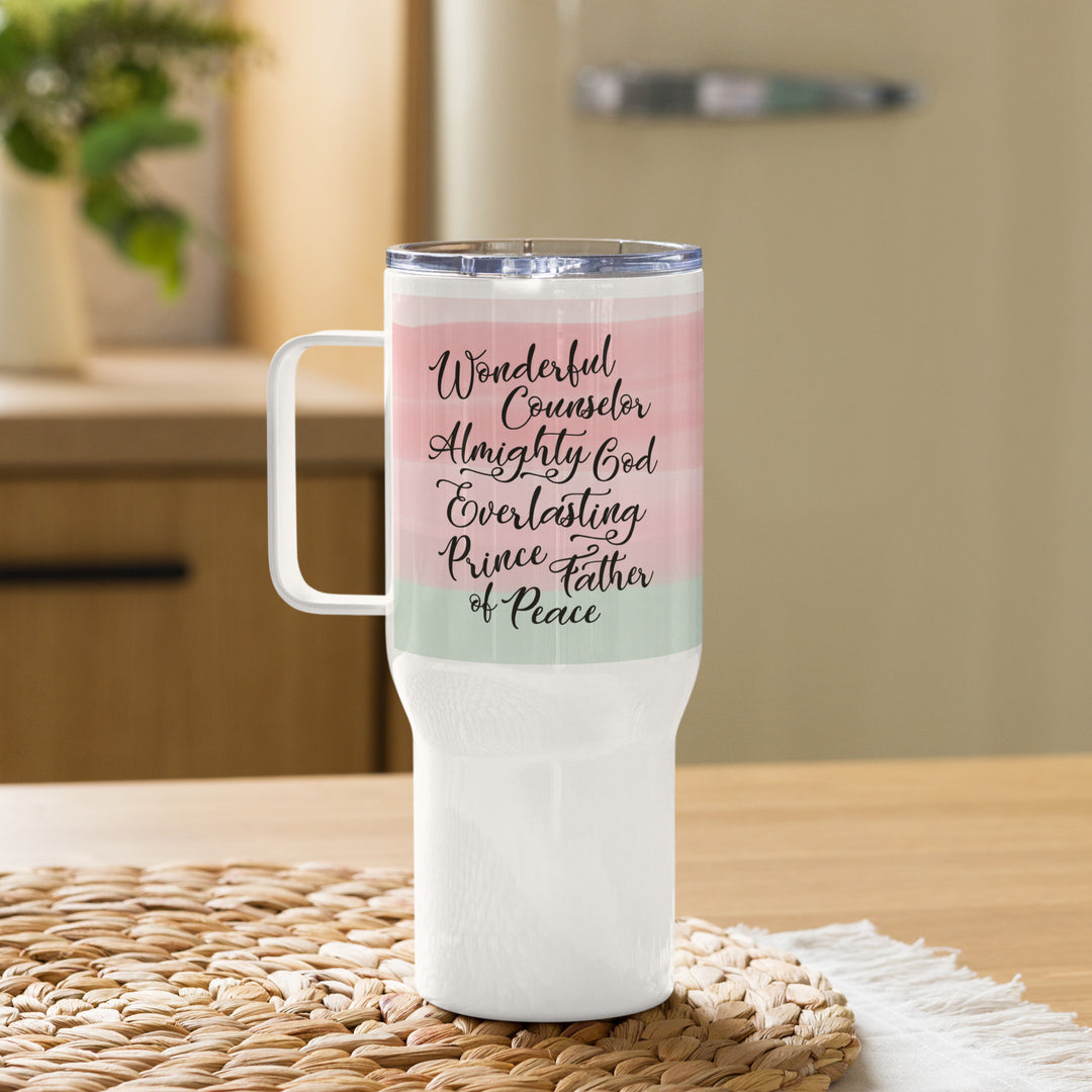 Wonderful Counselor Pink 25 oz Travel Mug with Handle Travel Mug Default Title  