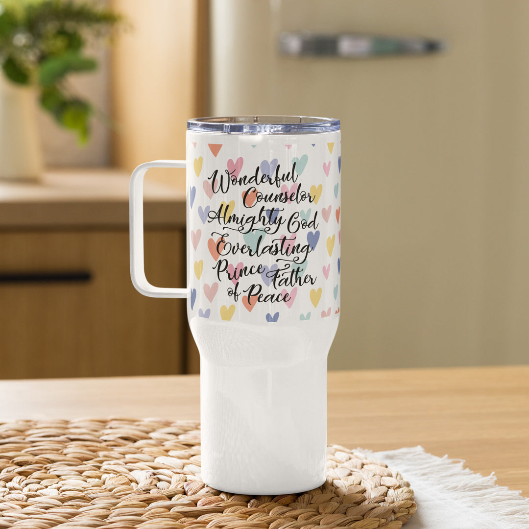 Wonderful Counselor Hearts 25 oz Travel Mug with Handle Travel Mug Default Title  