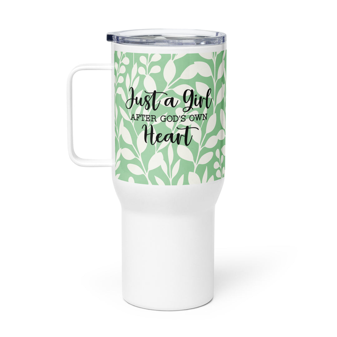 Christian Coffee Mug Travel Cup Girl After God's Own Heart Green 25 oz Travel Mug   