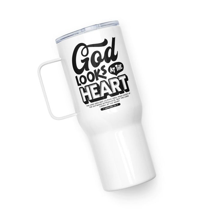 Christian Coffee Mug Travel Cup God Looks At The Heart 25 oz Travel Mug   