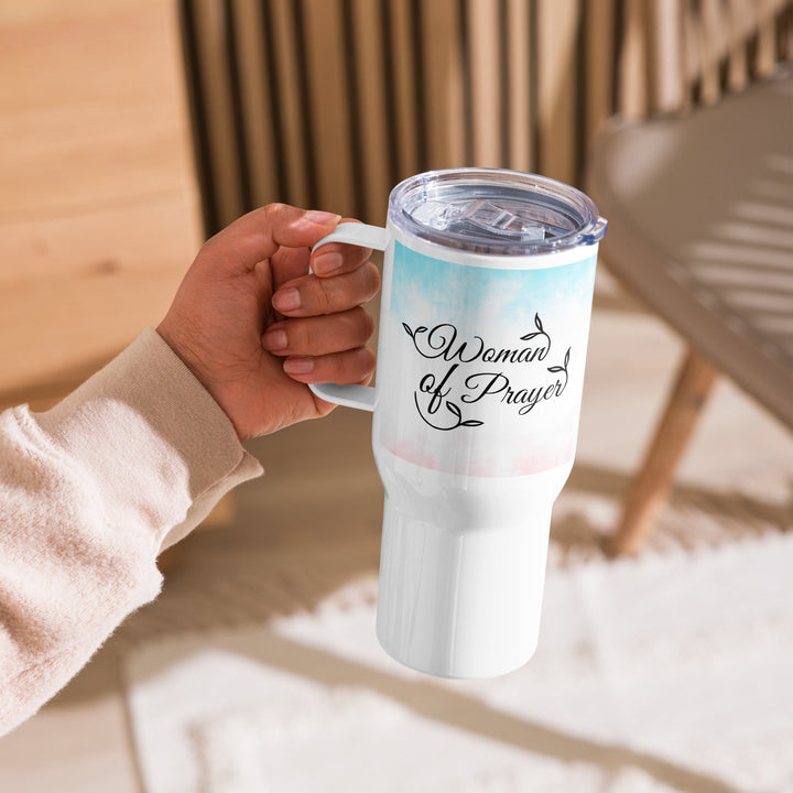 Woman of Prayer Cloud 25 oz Travel Mug with Handle Travel Mug   