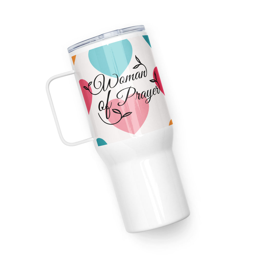 Woman of Prayer Heart 25 oz Travel Mug with Handle Travel Mug   