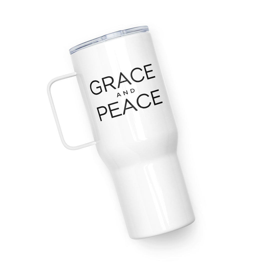 Grace and Peace 25 oz Travel Mug with Handle Travel Mug   